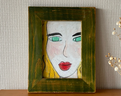 絵画。原画【手の中の紫色のアサガオ、かわいい黒猫とウサギ】 絵画。原画【手の中の紫色のアサガオ、かわいい黒猫とウサギ