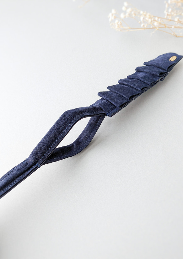 【新色】本革♡スエード　大人のためのデフトバン〜スティック〜　フリルリボン　春　夏　オフィス　新生活　 9枚目の画像