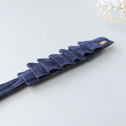 【新色】本革♡スエード　大人のためのデフトバン〜スティック〜　フリルリボン　春　夏　オフィス　新生活　 8枚目の画像