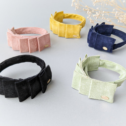 【新色】本革♡スエード　大人のためのデフトバン〜スティック〜　フリルリボン　春　夏　オフィス　新生活　 4枚目の画像