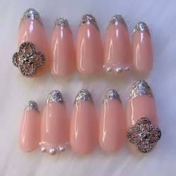 No.90 イニシャルハート ネイルチップ 推し 推し活 ピンク ブリオン