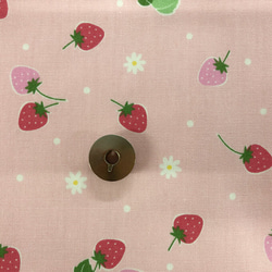【100×50】イチゴ柄　オックス生地（ピンク） 1枚目の画像