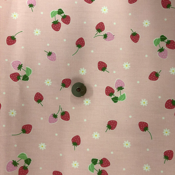 【100×50】イチゴ柄　オックス生地（ピンク） 2枚目の画像