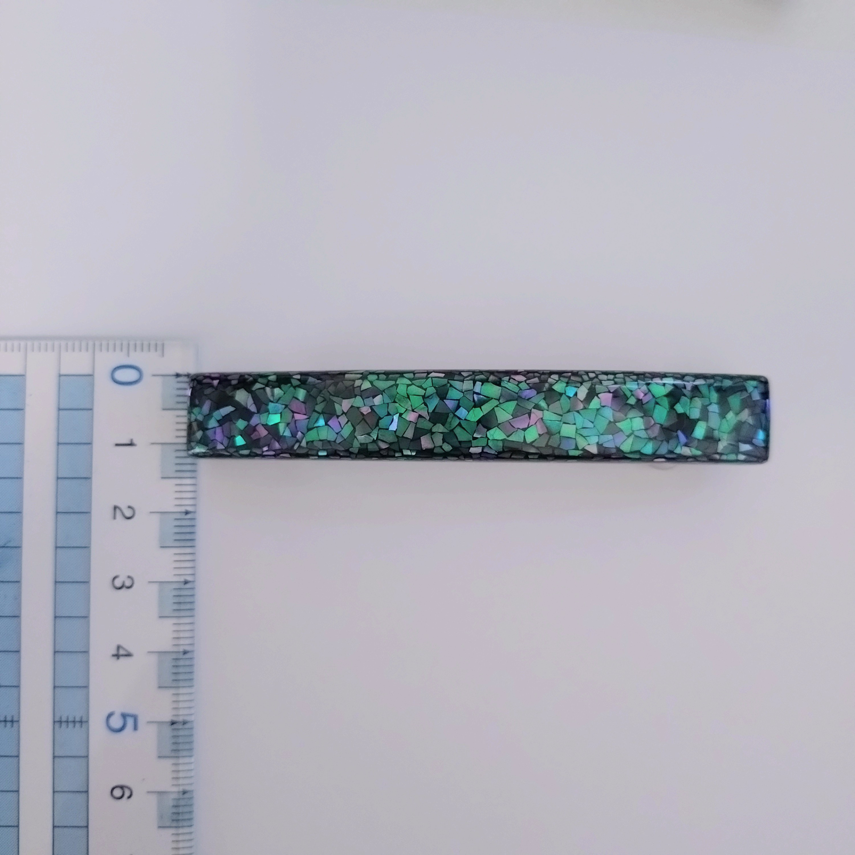 漆塗り螺鈿バレッタ　彩り　雪