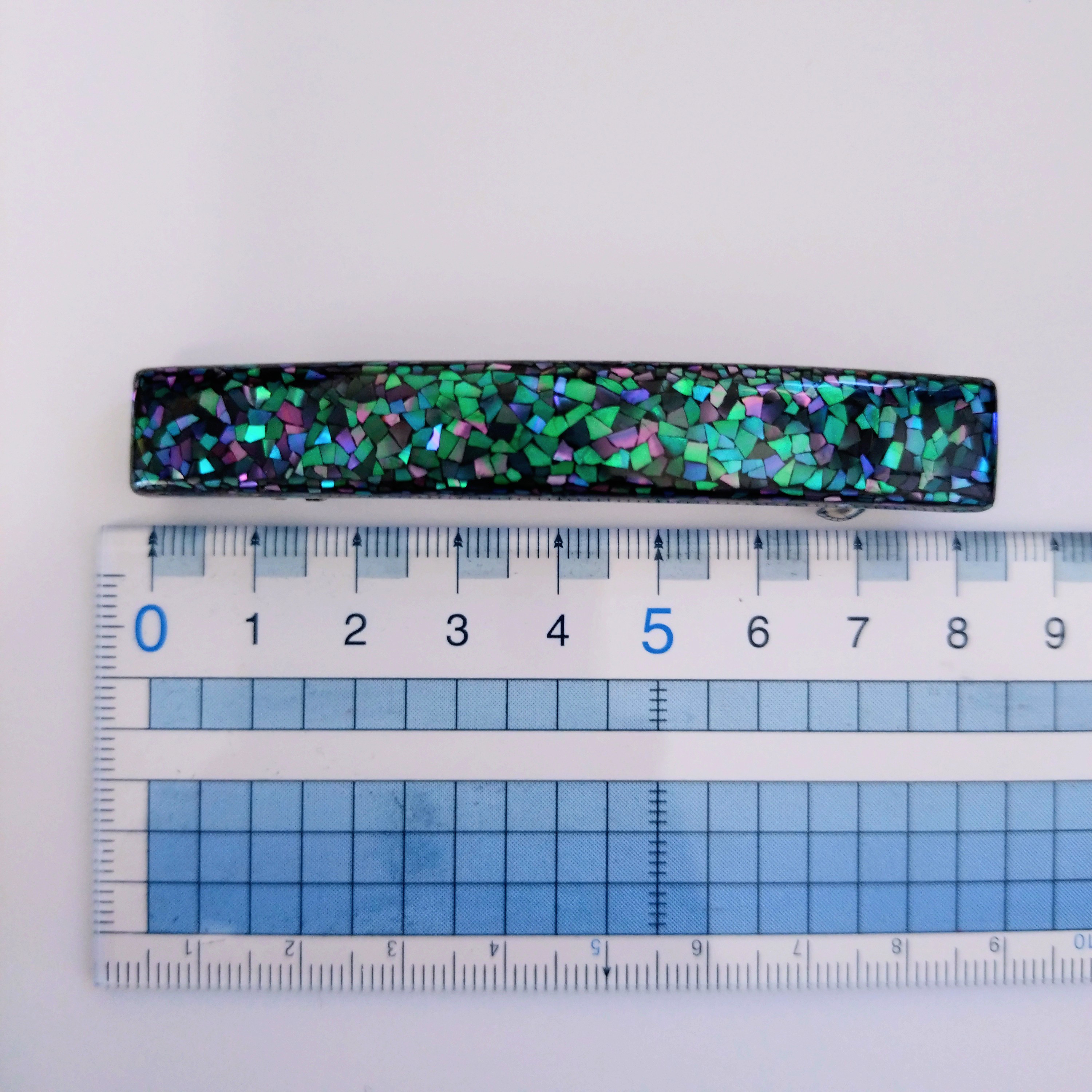 漆塗り螺鈿バレッタ　彩り　雪