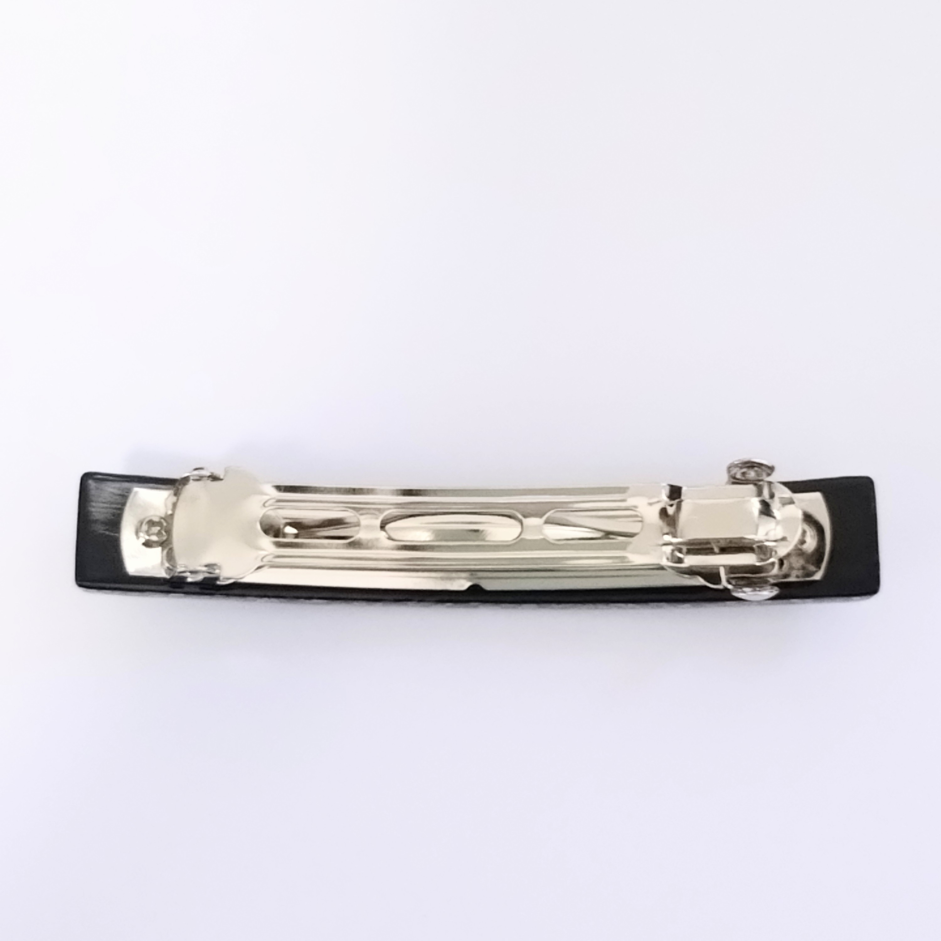 漆塗り螺鈿バレッタ　彩り　雪