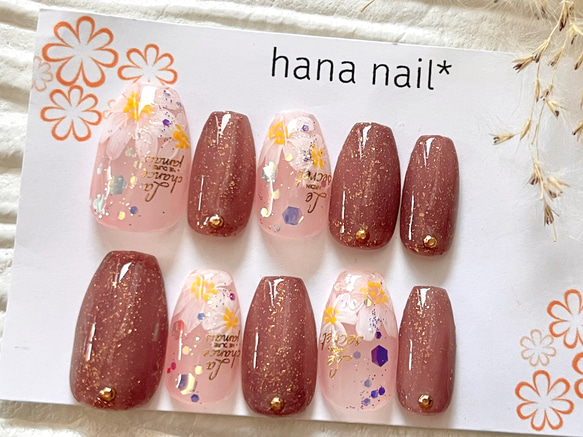 SALE ネイルチップ フラワーネイルチップ ネイルチップ（つけ爪） hana