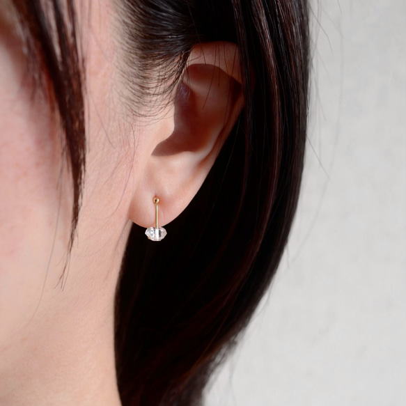 高品質 AAA 級紐約赫基默鑽石夾式耳環不銹鋼 Creema 限量母親節 2024 年 第3張的照片