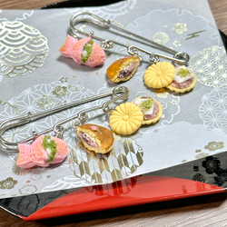 【訳あり】桜の和菓子いろいろブローチピン 5枚目の画像
