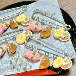 【訳あり】桜の和菓子いろいろブローチピン 6枚目の画像