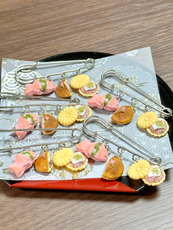 【訳あり】桜の和菓子いろいろブローチピン 7枚目の画像