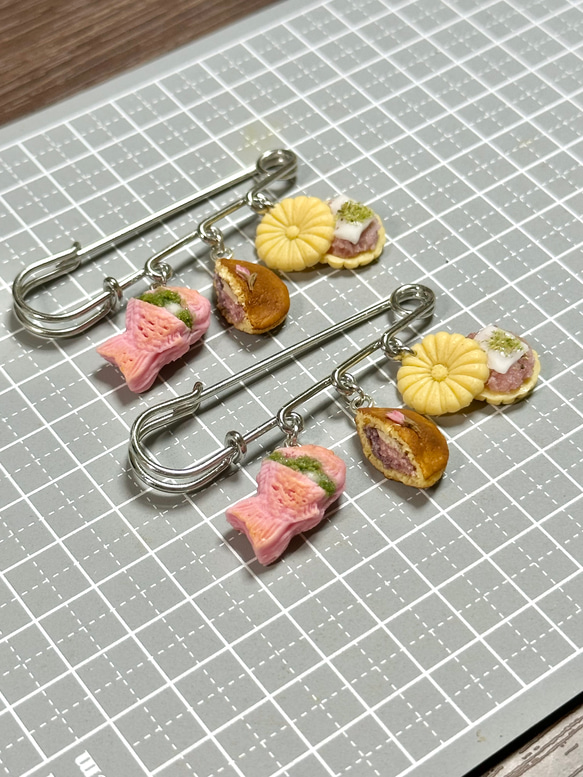 【訳あり】桜の和菓子いろいろブローチピン 12枚目の画像