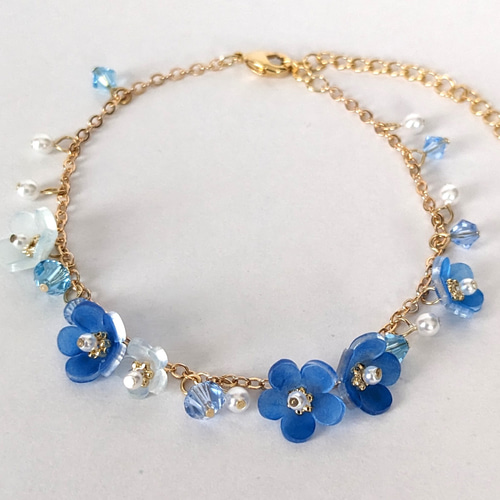 ネモフィラのブレスレット ゴールドver. 晴れやかブルー2025