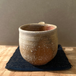 焼締め　コーヒーカップ　緋色　マグカップ　陶器 2枚目の画像