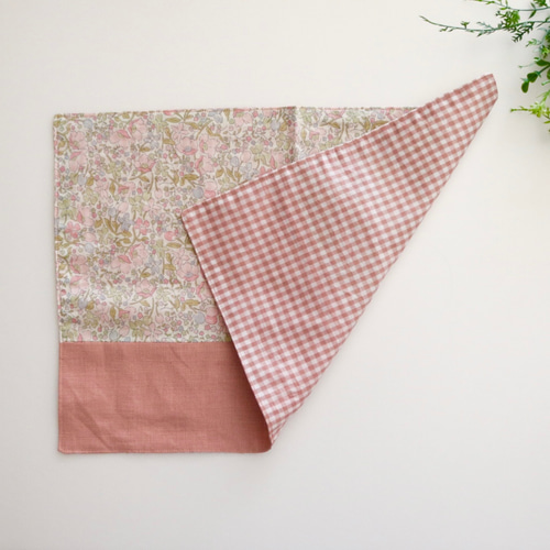 リバティ　お弁当袋　コップ入れ　ランチクロス　ランチョンマット　セット　ピンク リバティお弁当袋コップ入れランチクロスランチョンマットセット