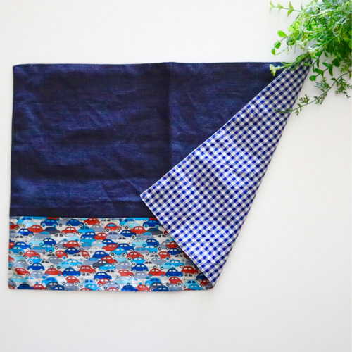 ランチョン マット ネイビー×トリコロールカラー クルマ柄 リバティ  
