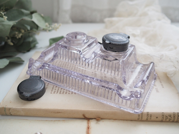 antique purple inkwell 10枚目の画像