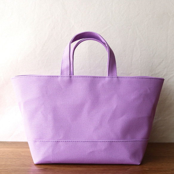 在庫アリ★ラベンダー　倉敷産8号帆布使用バスケット横 1枚目の画像