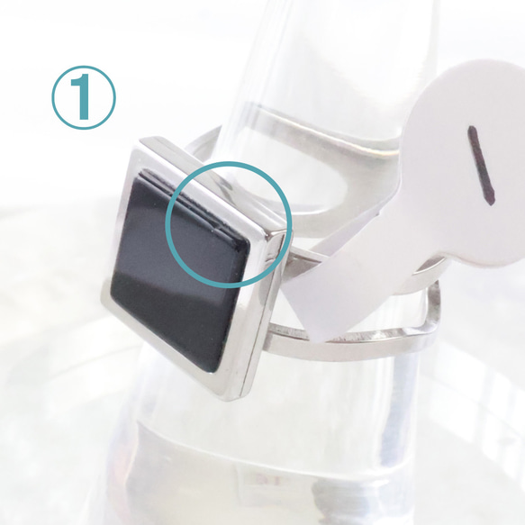 アウトレット 訳あり いろいろ天然石 メンズ ユニセックス リング 金属アレルギー対応 ステンレス シルバー 2枚目の画像