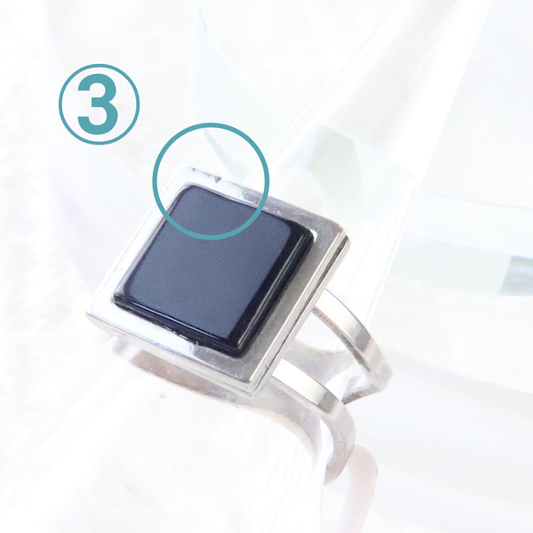 アウトレット 訳あり いろいろ天然石 メンズ ユニセックス リング 金属アレルギー対応 ステンレス シルバー 4枚目の画像