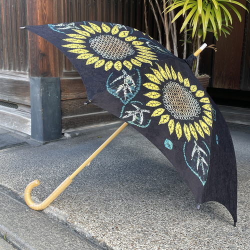 有松絞り日傘 〜大人のひまわり〜 傘・日傘 絞り染めしぼるん