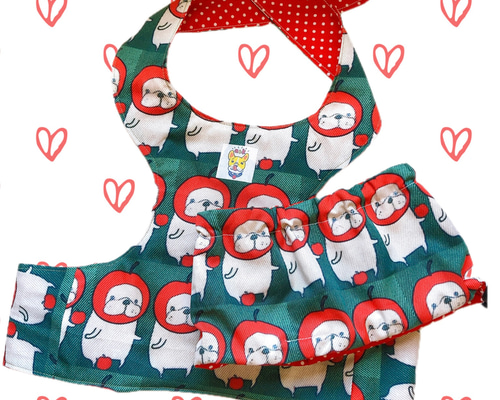 フレブル　パグ服　ひんやりタンク　 リンゴパッチ HIMAWARI 0e83c3ba15d6be3d657bf10d7dd2a7