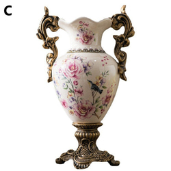装飾 花瓶  エレガント 取っ手 台座 付き おしゃれ かわいい インテリア 花器 職人技 癒し 彩り ch-1261 4枚目の画像