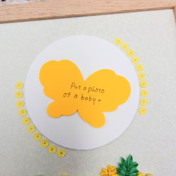 赤ちゃん誕生のお祝いにクイリングのお花が可愛い命名紙（イエロー） 6枚目の画像