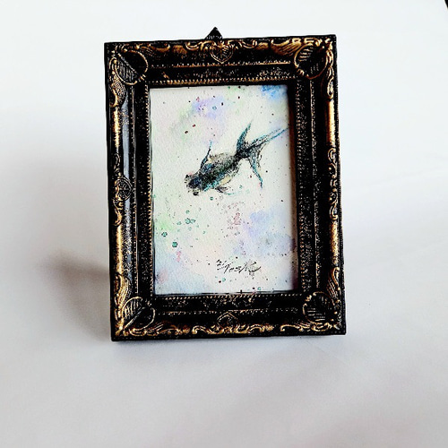 絵画】ネイチャーアート「金魚」原画