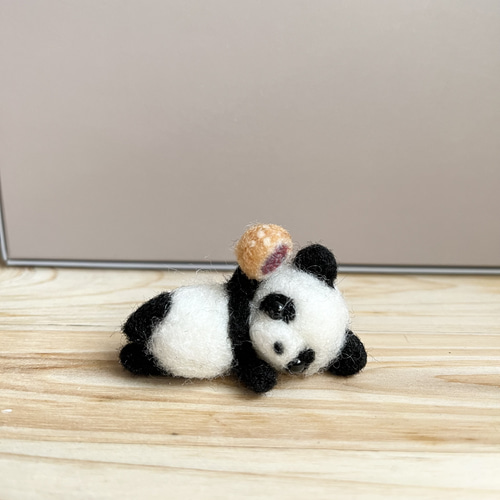 ごろりんパンダちゃん 羊毛フェルト 羊毛フェルト モカ＆ラテ 通販