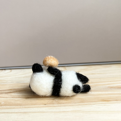 ごろりんパンダちゃん 羊毛フェルト 羊毛フェルト モカ＆ラテ 通販