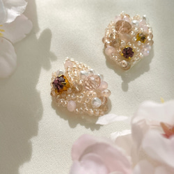 限定一点物【Cherry blossom】ジュエリー刺繍耳飾り　桜 1枚目の画像