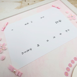 赤ちゃん誕生のお祝いにクイリングのお花が可愛い命名紙（ピンク） 7枚目の画像