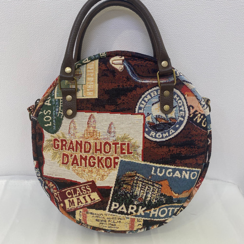 まるいバッグ ステッカー柄 ショルダーストラップ付き ショルダー  