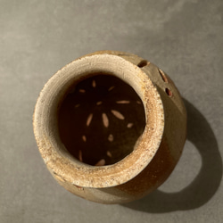 【再販】焼き締めの茶香炉　受け皿2枚付き　(アロマポット) 6枚目の画像