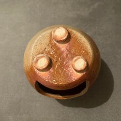 【再販】焼き締めの茶香炉　受け皿2枚付き　(アロマポット) 4枚目の画像