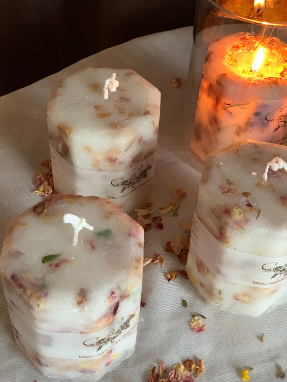 Herbal aroma candle幸せ運ぶ八角形のハーバルキャンドル 7枚目の画像