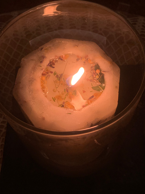 Herbal aroma candle幸せ運ぶ八角形のハーバルキャンドル 12枚目の画像