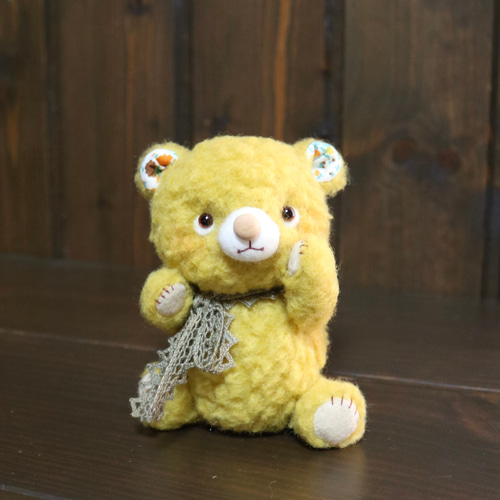 ぽけっと縫いぐるみ】きいろいくま ぬいぐるみ 【くま五郎商店