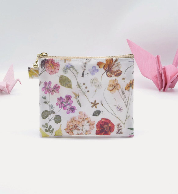 12cmﾌｧｽﾅｰ ラミネートポーチ リバティ生地使用 フローラルイブ ポーチ