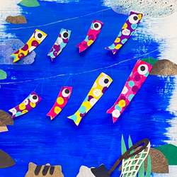 子供の日 猫と鯉のぼりA4 ポスター 送料無料 壁飾り　絵画　インテリア 4枚目の画像