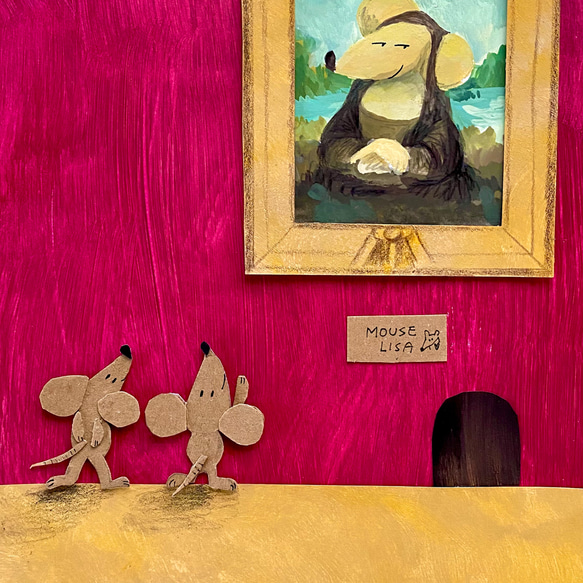 ネズミ美術館 (Mouse Museum） A4 ポスター 送料無料 壁飾り　絵画　インテリア 2枚目の画像