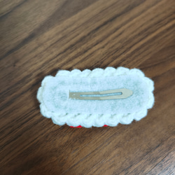 [送料無料]リボン かぎ針編み パッチンピン ハンドメイド キッズヘアアクセサリ 5枚目の画像