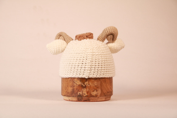 シロ羊さんニット帽子（子ども用） 5枚目の画像