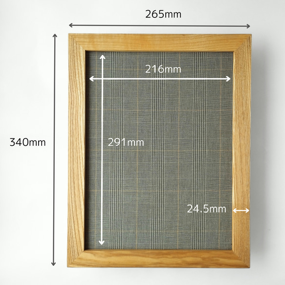 木製フレーム × 選べるファブリック  のマグネットボード 《ウォールナット材》約A4サイズ 12枚目の画像