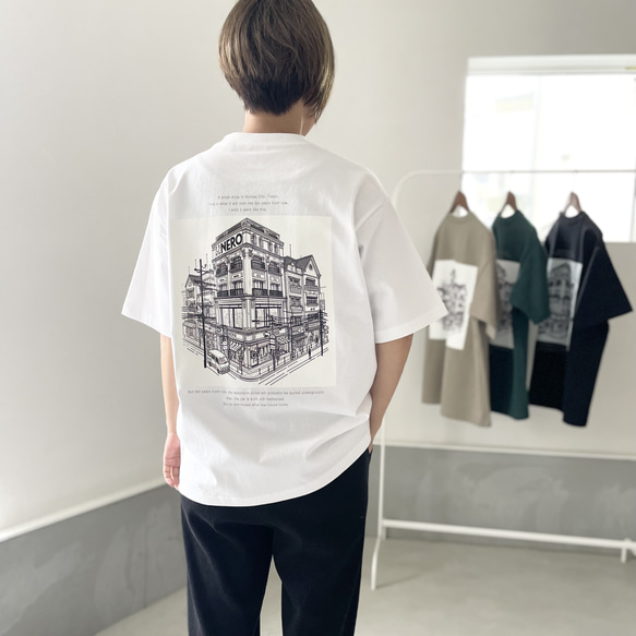 『2024新作』USAコットン バックプリントTシャツ ユニセックス 5色展開 【ホワイト】 3枚目の画像