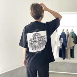 『2024新作』USAコットン バックプリントTシャツ ユニセックス 5色展開 【ブラック】 2枚目の画像