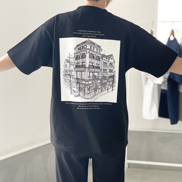 『2024新作』USAコットン バックプリントTシャツ ユニセックス 5色展開 【ブラック】 9枚目の画像