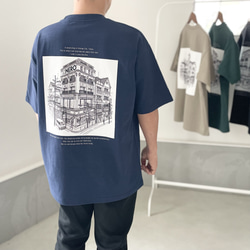 『2024新作』USAコットン バックプリントTシャツ ユニセックス 5色展開 【ベージュ】 19枚目の画像