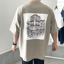 『2024新作』USAコットン バックプリントTシャツ ユニセックス 5色展開 【ベージュ】 8枚目の画像